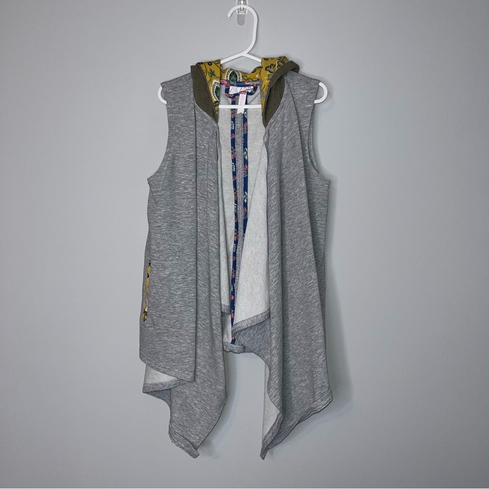 Matilda Jane Gray Vest with Yellow Hood Lining Girls 10